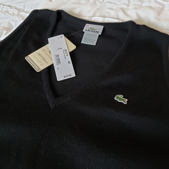 New Lacoste Wool Vneck Vest size 44 - Picture 2 of 4